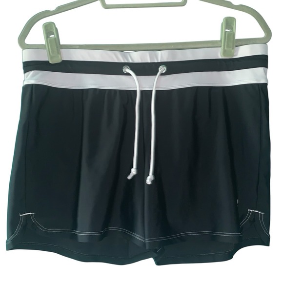 Free Country Swim‎ Shorts Lot  Womens Size L Black/White Blue/Purple Drawstring - Picture 1 of 12
